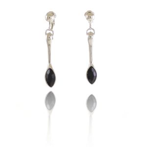 Rodney Holman Black Crystal Drop Clip On Earrings