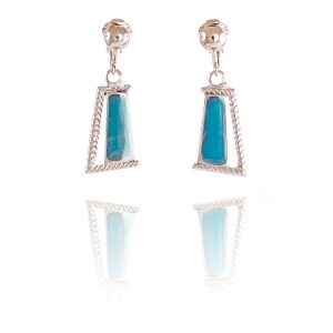 Rodney Holman Dangle Clip On Earrings - Blue