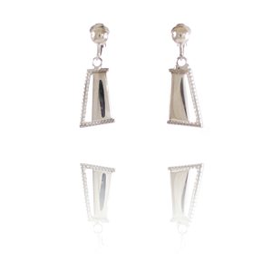 ERCL-RH-251 Rodney Holman Dangle Clip On Earrings - Silver