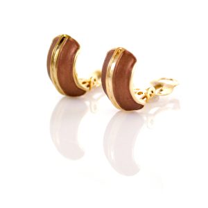 ERCL-RH-256 Rodney Holman Band Clip On Earrings - Brown