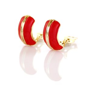 ERCL-RH-257 Rodney Holman Band Clip On Earrings - Red