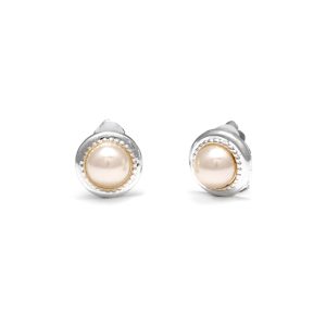 Rodney Holman Silver Pearl Clip On Earrings