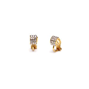 ERCL-RH-32 Rodney Holman Diamante Encrusted Stud Clip On Earrings - Gold - Make Me Beautiful - the clip on earrings specialists ERCL-RH-32 Rodney Holman Diamante Encrusted Stud Clip On Earrings - Gold