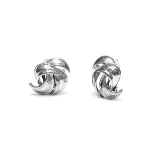 ERCL-RH-48 Rodney Holman Rhodium Plated Petal Clip On Earrings