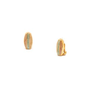 Rodney Holman Button Clip On Earrings - Teak Gold