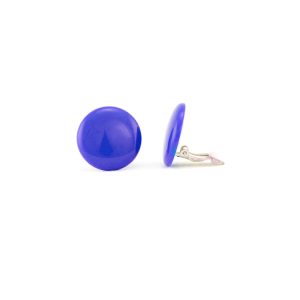ERCL-SS-43 Dainty Button Clip On Earrings - Regatta Blue