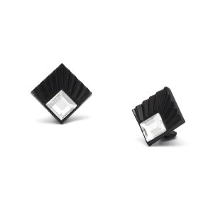 ERCL-SS-44 Art Deco Fan Button Clip On Earrings