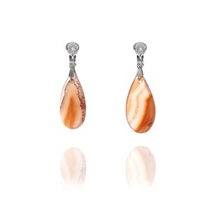 Semi Precious Agate Clip On Earrings - Apollo