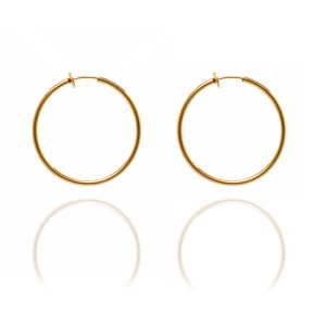 ERSP-7-KW Sexy Spring Loaded Gold Tone Hoops - 2.5cm
