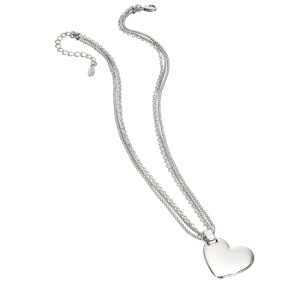 Fiorelli Silver Three Strand Heart Necklace
