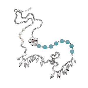 Fiorelli Silver and Aqua Charm Necklace