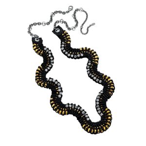 Fiorelli Black and Gold Ruffle Necklace