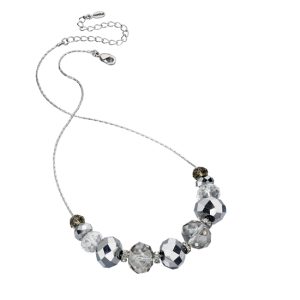 N-FIOR-82 Fiorelli Beaded Short Necklace - Silver