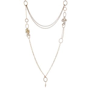 N-PH-2 Primrose Hill Pearl and Key Layer Necklace