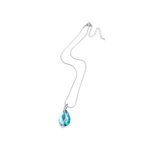 N-RH-9 Rodney Holman Teardrop Crystal Bar Necklace - Blue