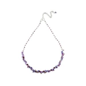 NL-LE-25 Look East Classic Petite Bead and Sequin Necklace - Purple