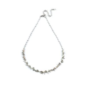 Look East Classic Petite Bead and Sequin Necklace - White