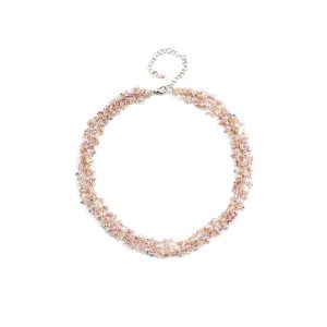 Look East Petite Multi Strand Pink Sequin Necklace