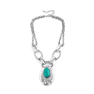 Look East Double Oval Necklace - Turquoise-coloured