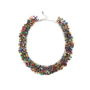 NL-LE-6 Look East Dark Sequin Cascade Necklace