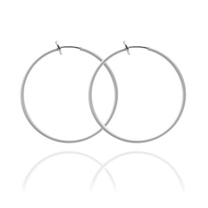 Sexy Spring Loaded Hoops - White 3cm