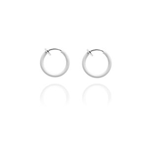 Sexy Spring Loaded Hoops - White 1.25cm