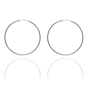Sexy Spring Loaded Metal Tone Hoops - 6cm