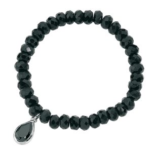 B-ELS-5 Elements Silver Black Onyx and Cubic Zirconia Bracelet