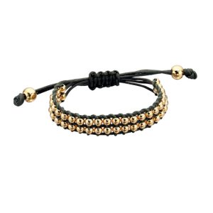 Fiorelli Black Woven Gold Friendship Beaded Bracelet