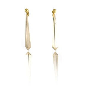 ERCL-AMB-228 Accessories Geometric Drop Clip On Earrings - Gold