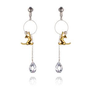 ERCL-BML-19 Feline Attractions Clip On Earrings - Gold Cat