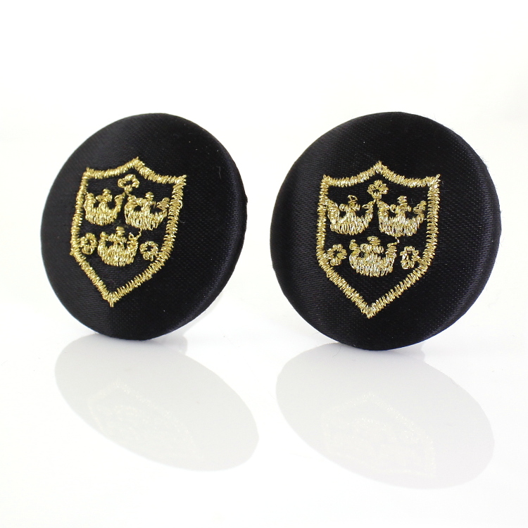 ERCL-DCM-11 De Mulieribus Claris Royal Shield Clip On Button Earrings - Make Me Beautiful - the clip on earrings specialists ERCL-DCM-11 De Mulieribus Claris Royal Shield Clip On Button Earrings