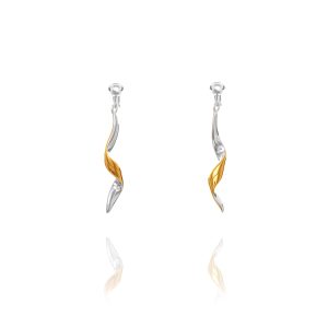 ERCL-ELS-64 Elements Silver Gold Plated Twist Clip On Earrings