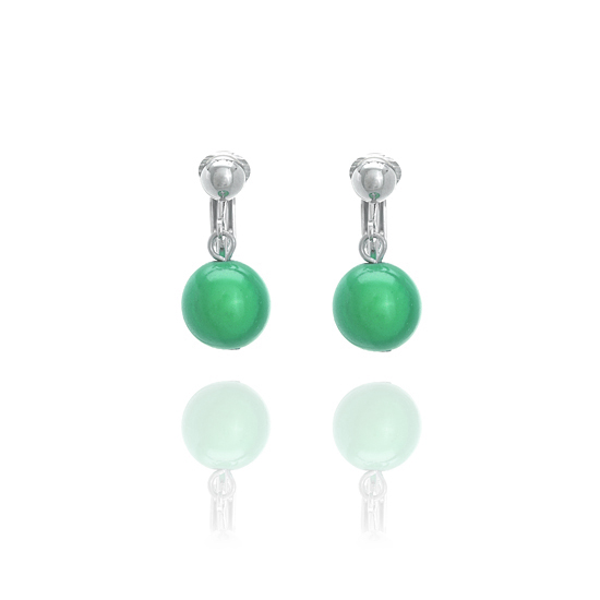 ERCL-JC-49 Glowball Clip On Earrings - Green - Make Me Beautiful - the clip on earrings specialists ERCL-JC-49 Glowball Clip On Earrings - Green