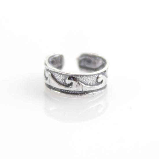 ERCL-MJ-72 Ocean Wave Sterling Silver Ear Cuff - Make Me Beautiful - the clip on earrings specialists ERCL-MJ-72 Ocean Wave Sterling Silver Ear Cuff