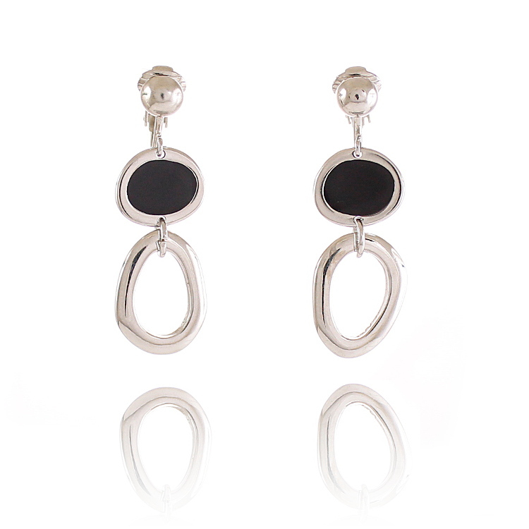 ERCL-RH-239 Rodney Holman Drop Clip On Earrings - Black - Make Me Beautiful - the clip on earrings specialists ERCL-RH-239 Rodney Holman Drop Clip On Earrings - Black