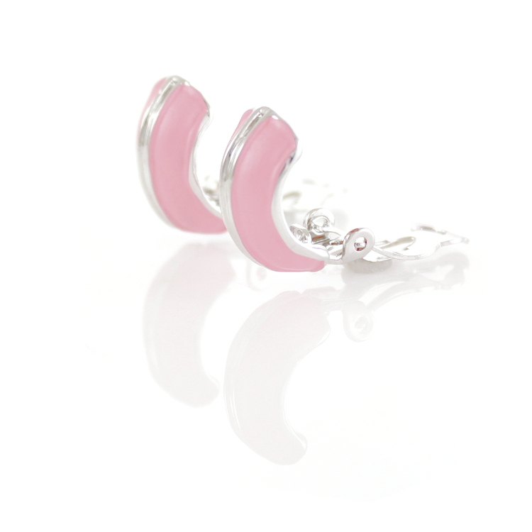 ERCL-RH-258 Rodney Holman Band Clip On Earrings - Pink - Make Me Beautiful - the clip on earrings specialists ERCL-RH-258 Rodney Holman Band Clip On Earrings - Pink