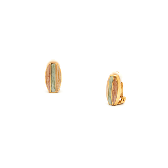 Rodney Holman Teak Gold Button Clip On Earrings - Make Me Beautiful - the clip on earrings specialists Rodney Holman Button Clip On Earrings - Teak Gold