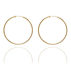 ERSP-1-KW gold spring hoop clip on earrings