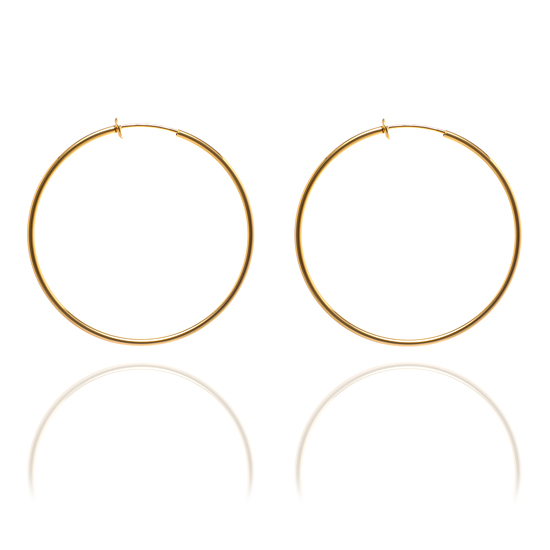 ERSP-1-KW gold spring hoop clip on earrings