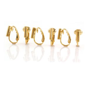 MJACCS24x3 Clip On Earrings Converter Posts - Gold 3 Pairs