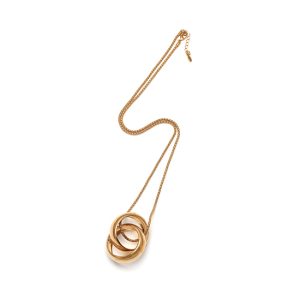 N-FIOR-15 Fiorelli Entwinned Gold Lover's Rings Necklace