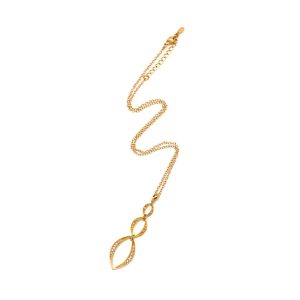 N-FIOR-21 Fiorelli Gold and Crystal Oval Necklace