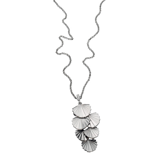 Fiorelli Silver Fan Necklace - Make Me Beautiful - the clip on earrings specialists Fiorelli Silver Fan Necklace