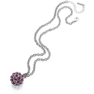 Fiorelli Pink Crystal Mirror Ball Necklace