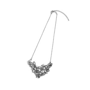 Rodney Holman Silver Flower and Butterfly Necklace