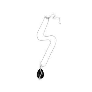 N-RH-3 Rodney Holman Teardrop Crystal Bar Necklace - Black