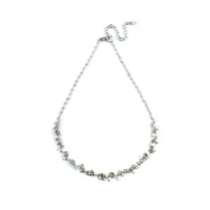 NL-LE-22 Look East Classic Petite Bead and Sequin Necklace - White