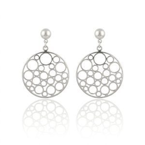 Basics Sterling Silver Bubbly Hoop Clip On Earrings