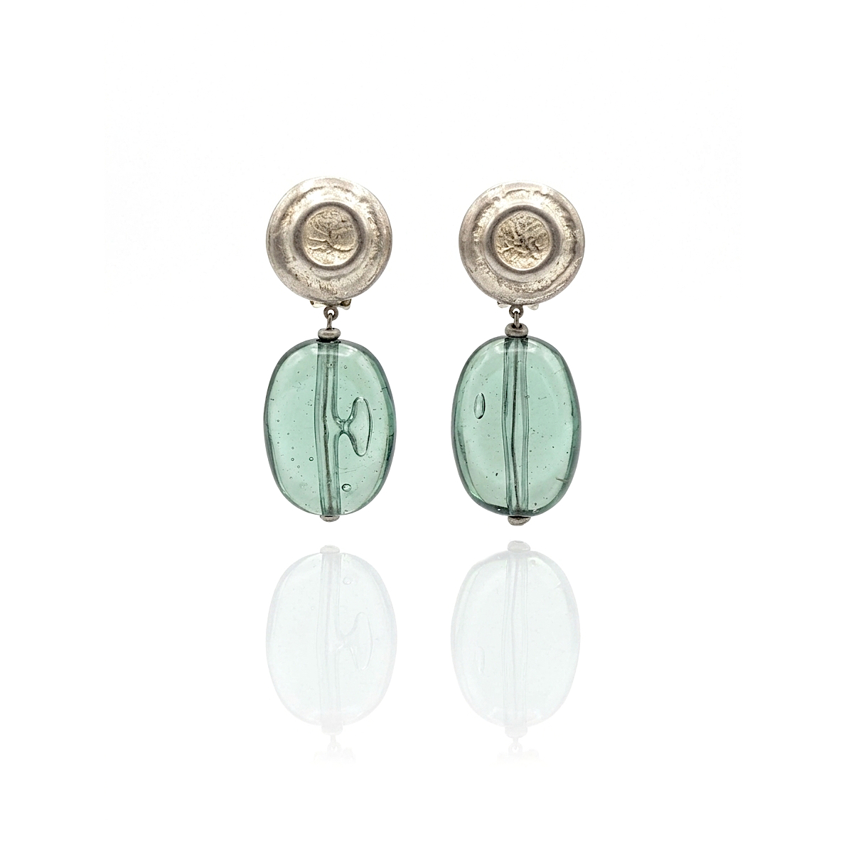 ERCL-DCM-15 De Mulieribus Claris Air Bubble Bead Drop Clip On Earrings - Make Me Beautiful - the clip on earrings specialists De Mulieribus Claris Air Bubble Bead Drop Clip On Earrings
